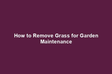 How to Remove Grass for Garden Maintenance