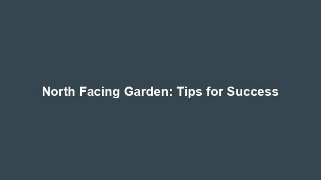 North Facing Garden: Tips for Success