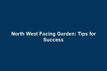 North West Facing Garden: Tips for Success