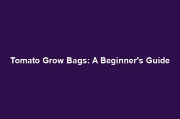 Tomato Grow Bags: A Beginner's Guide