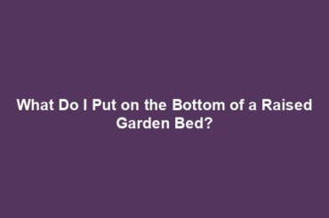 What Do I Put on the Bottom of a Raised Garden Bed?