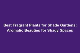 Best Fragrant Plants for Shade Gardens: Aromatic Beauties for Shady Spaces