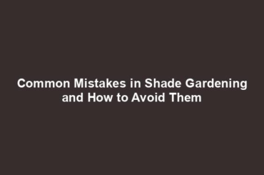 Common Mistakes in Shade Gardening and How to Avoid Them