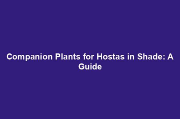 Companion Plants for Hostas in Shade: A Guide