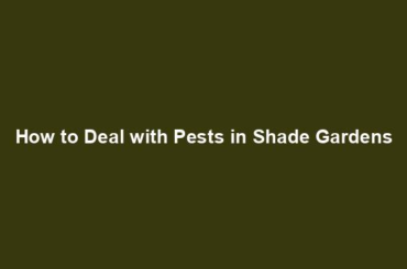 How to Deal with Pests in Shade Gardens