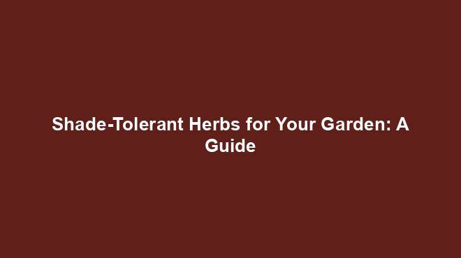 Shade-Tolerant Herbs for Your Garden: A Guide - Gardener Guidance